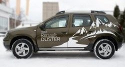 13 099 р. Широкая защита порогов (рестайлинг) Russtal  Renault Duster  HS (2010-2021) (Защита порогов с со скосами на торцах (вариант 1)). Увеличить фотографию 4