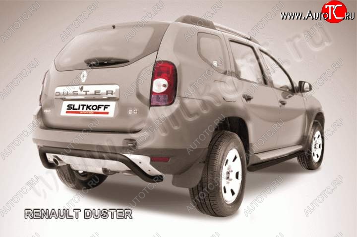 6 349 р. Защита задняя Slitkoff  Renault Duster  HS (2010-2015) (Цвет: серебристый)