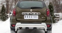 Защита заднего бампера (Ø63 мм волна, нержавейка) Russtal Renault Duster HS рестайлинг (2015-2021)