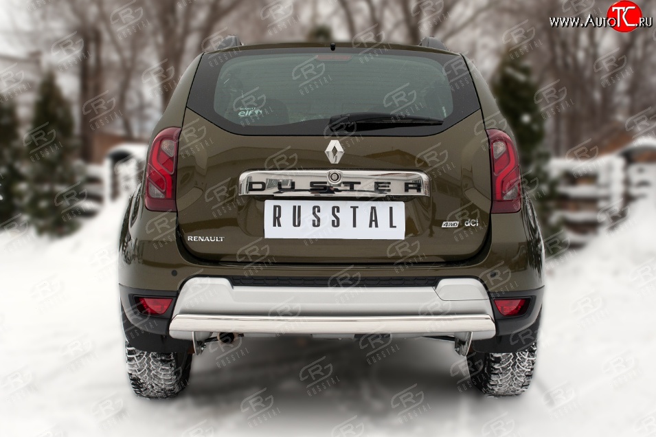 15 999 р. Защита заднего бампера (Ø75x42 мм, нержавейка) Russtal  Renault Duster  HS (2015-2021)