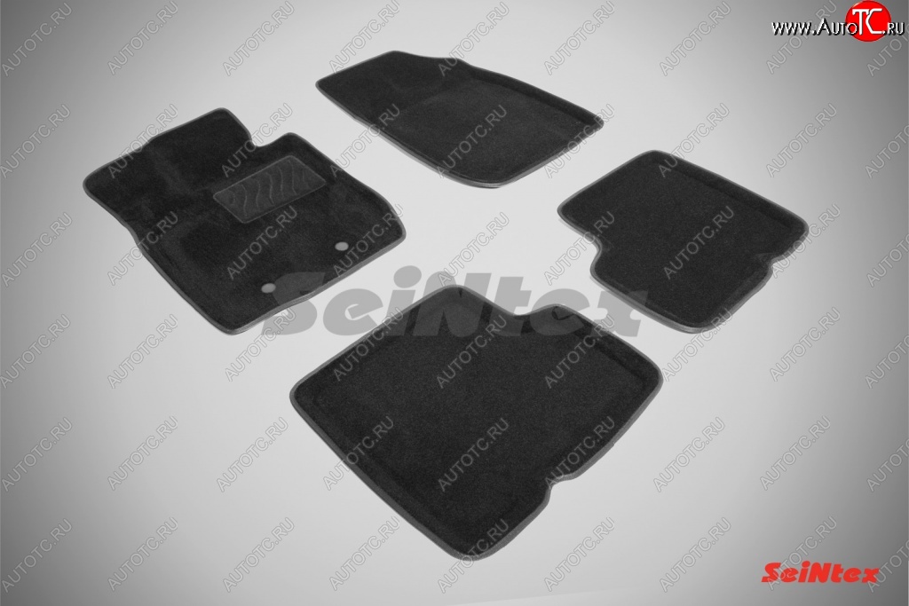 4 799 р. Износостойкие коврики в салон SeiNtex Premium 3D 4 шт. (ворсовые, черные)  Renault Duster  HS (2010-2015)