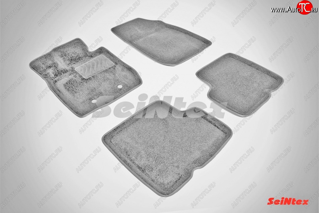 4 099 р. Износостойкие коврики в салон SeiNtex Premium 3D 4 шт. (ворсовые, серые)  Renault Duster  HS (2010-2015)