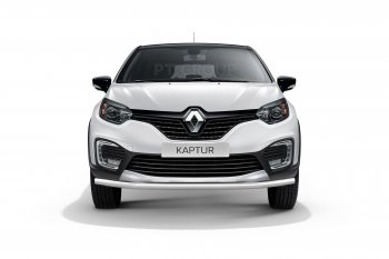 16 849 р. Защита переднего бампера одинарная из трубы d63 мм Petroil Tuning  Renault Kaptur (2016-2020) дорестайлинг (Нержавеющая полированная сталь). Увеличить фотографию 2