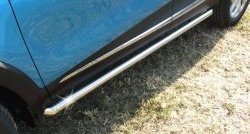 10 899 р. Защита порогов из круглой трубы диаметром 57 мм Slitkoff  Renault Kaptur (2016-2024) (Для автомобиля 2WD). Увеличить фотографию 1