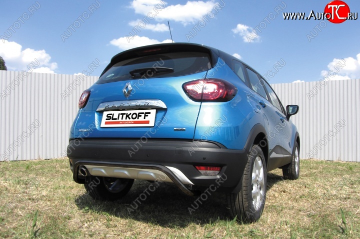 5 549 р. Защита задняя Slitkoff  Renault Kaptur (2016-2020) (Цвет: серебристый)