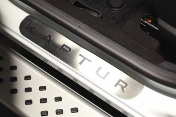 2 359 р. Накладки в проем дверей (4 шт) (НПС) RENAULT Kaptur 2016-  Renault Kaptur (2016-2024) (Нержавейка). Увеличить фотографию 2