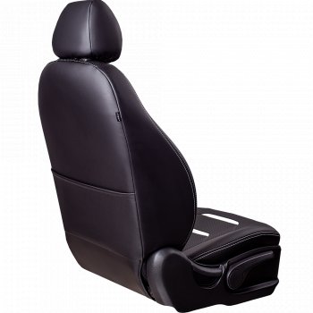 7 599 р. Чехлы для сидений Lord Autofashion Турин 2 (экокожа)  Renault Kaptur (2016-2024) (Чёрный/Чёрный/Белый/Белый). Увеличить фотографию 5