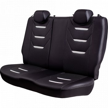 7 599 р. Чехлы для сидений Lord Autofashion Турин 2 (экокожа)  Renault Kaptur (2016-2024) (Чёрный/Чёрный/Белый/Белый). Увеличить фотографию 7