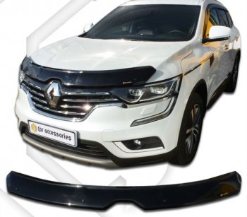 2 169 р. Дефлектор капота CA-Plastic  Renault Koleos  2 (2016-2024) (Classic черный, Без надписи). Увеличить фотографию 1