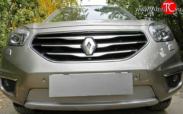 2 079 р. Сетка в бампер Autofamily (15 мм.) Renault Koleos 1 Phase 2 (2011-2013) (Хром)
