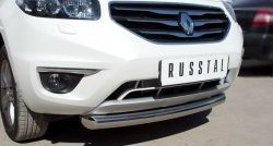 Одинарная защита переднего бампера диаметром 76 мм Russtal Renault Koleos 1 Phase 3 (2013-2016)
