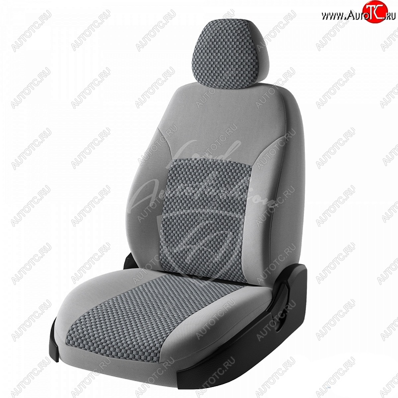 4 899 р. Чехлы для сидений Lord Autofashion Дублин (жаккард)  Renault Logan  1 (2004-2016) (Серый, вставка Стежок серый)