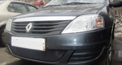 1 469 р. Сетка на бампер Russtal (черная)  Renault Logan  1 (2010-2016). Увеличить фотографию 1
