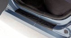 1 529 р. Накладки на порожки автомобиля RA Renault Logan 1 рестайлинг (2010-2016) (Комплект (4 шт.)). Увеличить фотографию 1