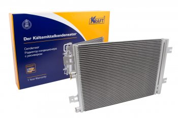 6 449 р. Радиатор кондиционера KRAFT Лада Ларгус дорестайлинг R90 (2012-2021). Увеличить фотографию 1