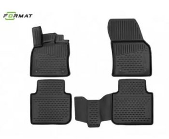 Комплект 3D ковриков салона Format (повышенная износостойкость). Renault (Рено) Logan (Логан)  2 (2018-2024) 2 рестайлинг  (Черные)