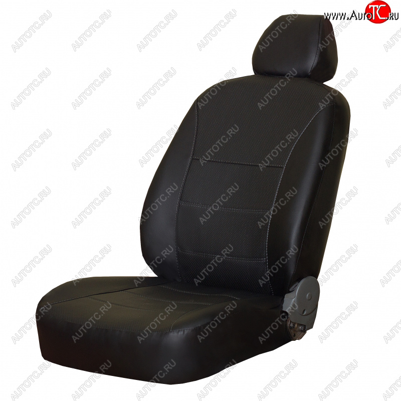 4 749 р. Чехлы на сиденья (экокожа, 60/40, Airbag) ПЕТРОВ Орегон  Renault Logan  2 (2014-2024) (черный)