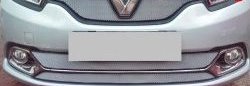 1 859 р. Нижняя сетка на бампер (Privilege, Luxe) Russtal (хром) Renault Logan 2 дорестайлинг (2014-2018). Увеличить фотографию 1