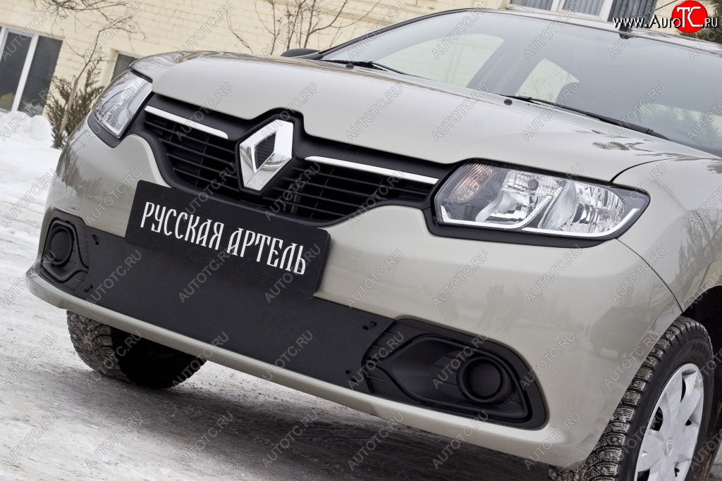 1 089 р. Зимняя заглушка переднего бампера RA  Renault Logan  2 (2014-2018)