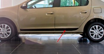 669 р. Молдинг двери RA (задний левый) Renault Logan 2 дорестайлинг (2014-2018) (Поверхность глянец под окраску). Увеличить фотографию 1