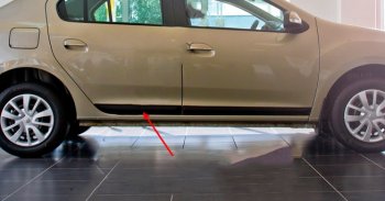 669 р. Молдинг двери RA (задний правый) Renault Logan 2 дорестайлинг (2014-2018) (Поверхность шагрень). Увеличить фотографию 1