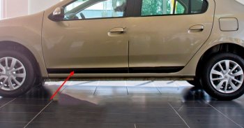999 р. Молдинг двери RA (передний левый) Renault Logan 2 дорестайлинг (2014-2018) (Поверхность шагрень). Увеличить фотографию 1