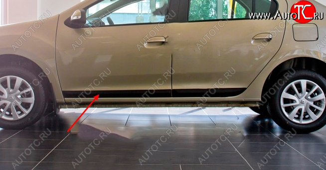 999 р. Молдинг двери RA (передний левый) Renault Logan 2 дорестайлинг (2014-2018) (Поверхность шагрень)