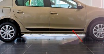999 р. Молдинг двери RA (передний правый) Renault Logan 2 дорестайлинг (2014-2018) (Поверхность шагрень). Увеличить фотографию 1