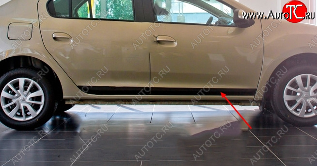 999 р. Молдинг двери RA (передний правый)  Renault Logan  2 - Logan Stepway (Поверхность глянец под покраску, Неокрашенный)