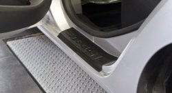 1 699 р. Накладки на порожки автомобиля RA Renault Logan 2 рестайлинг (2018-2024) (Комплект (4 шт.)). Увеличить фотографию 2