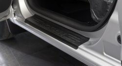1 699 р. Накладки на порожки автомобиля RA Renault Logan 2 рестайлинг (2018-2024) (Комплект (4 шт.)). Увеличить фотографию 1