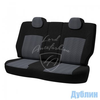 6 499 р. Чехлы для сидений Lord Autofashion Дублин (жаккард, 3 Г-образных подгол-ка)  Renault Logan  2 - Sandero  (B8) (Черный, вставка Ёж Белый). Увеличить фотографию 2