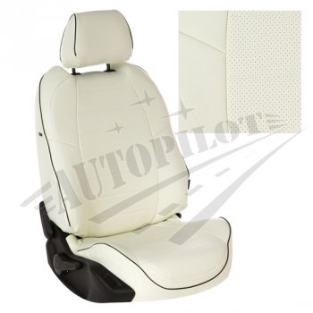 Чехлы сидений AUTOPILOT Экокожа (задняя спинка 40/60, с подушками безопасности)  Logan  2, Sandero  (B8)  (Белый + Белый)