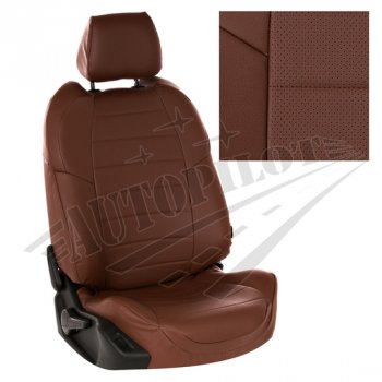 Чехлы сидений AUTOPILOT Экокожа (задняя спинка 40/60, с подушками безопасности)  Logan  2, Sandero  (B8)  (Темно коричневый + Темно коричневый)