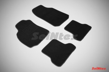 2 499 р. Комплект ворсовых ковриков в салон LUX Seintex Renault Megane седан  рестайлинг (2006-2009) (Чёрный). Увеличить фотографию 1