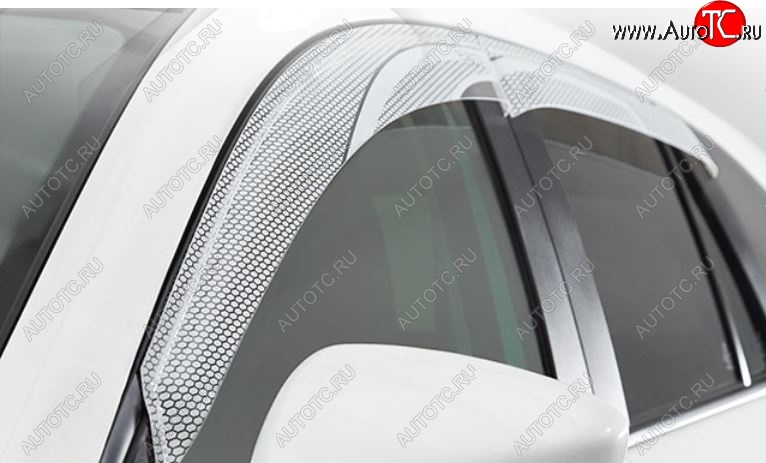 2 059 р. Дефлектор капота CA-Plastiс exclusive  Renault Sandero  (BS) (2009-2014) (Серия Art белая, Без хром.молдинга)