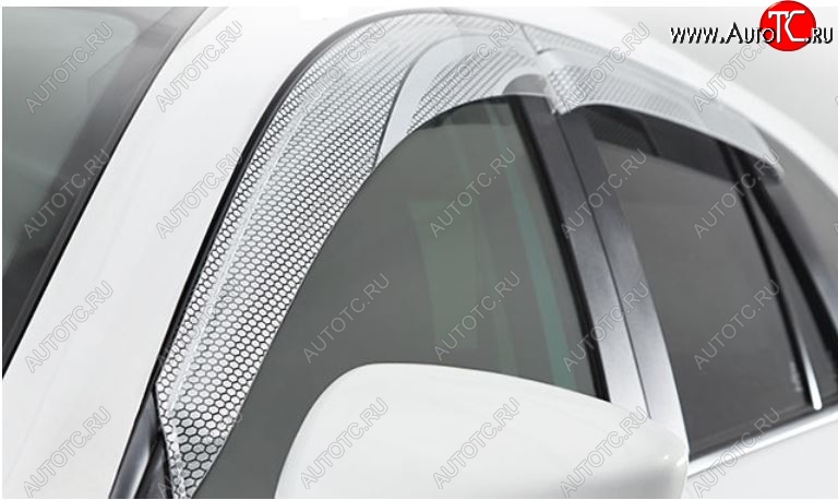 2 349 р. Дефлектор капота CA-Plastiс exclusive  Renault Sandero  (BS) (2009-2014) (Серия Art серебро, Без хром.молдинга)