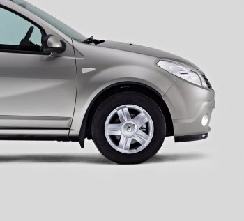 7 549 р. Переднее правое крыло (с отв. под повторитель) Стандартное  Renault Sandero  (BS) (2009-2014) (Окрашенное новое). Увеличить фотографию 1