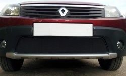 1 229 р. Сетка на бампер Russtal (черная)  Renault Sandero  (BS) (2009-2014). Увеличить фотографию 1