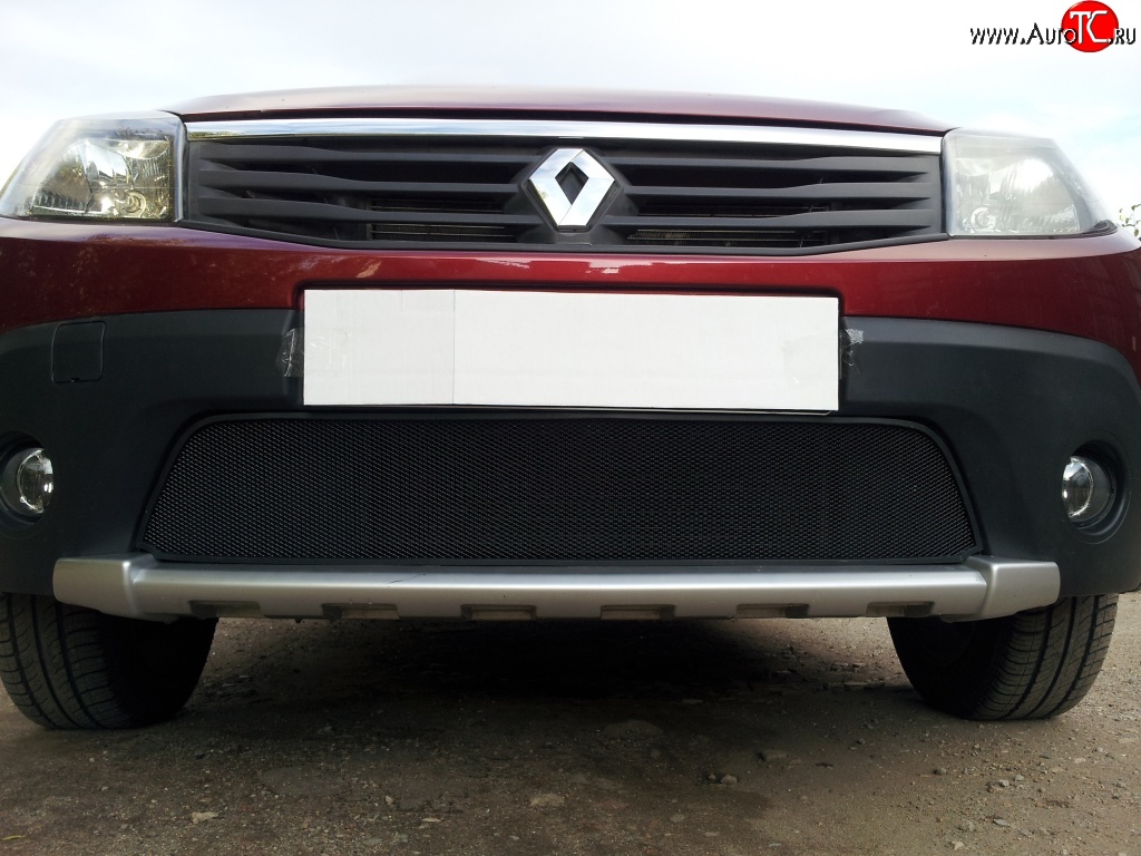 1 469 р. Сетка на бампер Russtal (черная) Renault Sandero (BS) (2009-2014)