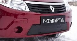 1 099 р. Зимняя заглушка решетки переднего бампера РА  Renault Sandero  (BS) (2009-2014). Увеличить фотографию 1