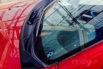 2 389 р. Накладка в проем стеклоочистителей лобового (жабо) Petroil Tuning Renault Sandero (BS) (2009-2014). Увеличить фотографию 2