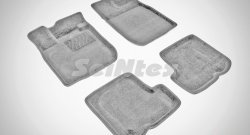 3 779 р. Износостойкие коврики в салон SeiNtex Premium 3D 4 шт. (ворсовые, серые)  Renault Sandero  (BS) (2009-2014). Увеличить фотографию 1