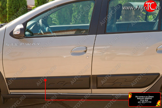 1 359 р. Молдинг двери RA (передний левый)  Renault Sandero  (B8) - Sandero Stepway  (B8) (Глянец, Неокрашенный)