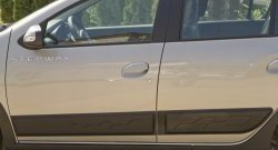 4 699 р. Молдинги дверей RA (комплект) Renault Sandero (B8) дорестайлинг (2014-2018) (Поверхность глянец (под окраску), Неокрашенные). Увеличить фотографию 1