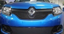 1 229 р. Нижняя сетка на бампер Russtal (черная) Renault Sandero (B8) дорестайлинг (2014-2018). Увеличить фотографию 2