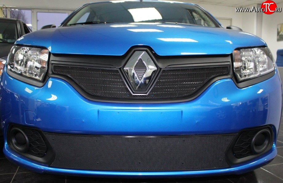 1 469 р. Сетка в решетку радиатора Russtal  Renault Sandero  (B8) (2014-2018) (черная)