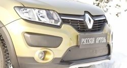 1 079 р. Зимняя заглушка решетки переднего бампера Stepway РА  Renault Sandero Stepway  (B8) (2014-2018). Увеличить фотографию 3