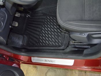 1 849 р. Комплект накладок на ковролин порогов Kart RS  Renault Sandero  (B8) (2014-2018). Увеличить фотографию 1