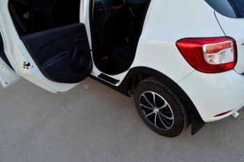 619 р. Накладки в проемы задних дверей KART (задние) Renault Sandero (B8) дорестайлинг (2014-2018) (Без покрытия). Увеличить фотографию 2